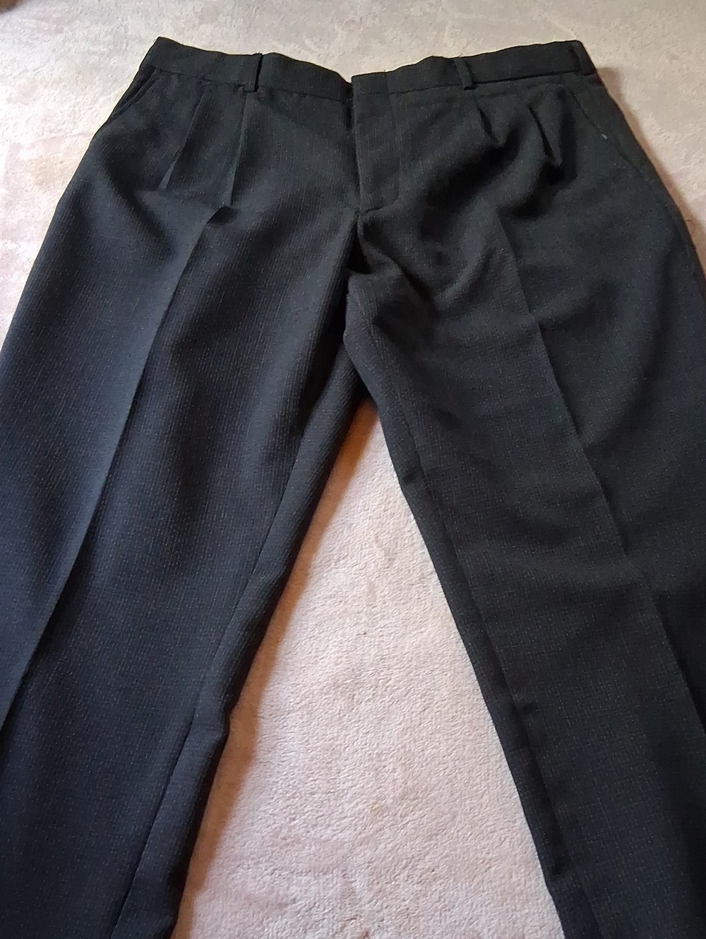 Haband Executive Division Pinstripe Dress Pants in Black